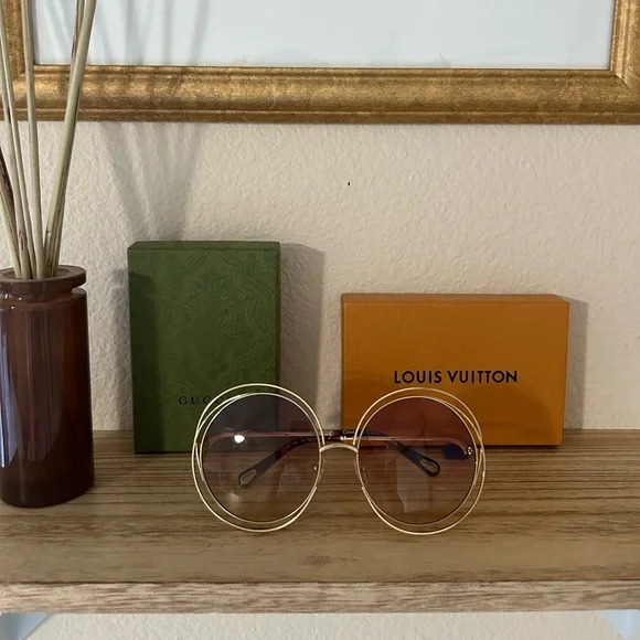 Chloe Sunglasses - made in Italy comes with original case and box Amazon.com: Chloé Aviator Sunglasses Orange Luxury Eyewear  main image 4